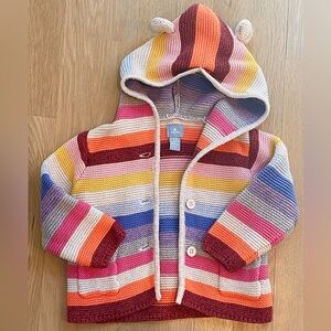 Baby Gap Brennan Bear Rainbow Stripe Sweater 6-12mos